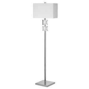 Lampe sur pied Crystal de Dainolite, 1 lumière, 10 po, chrome poli