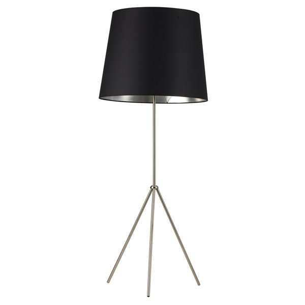 Dainolite Tripod Floor Lamp 1 Light, Black And Silver Tripod Floor Lamp