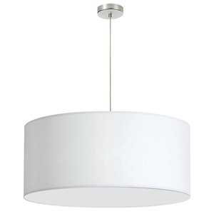 Luminaire suspendu Oversized Drum de Dainolite, 1 lumière, 30 po x 18 po, blanc