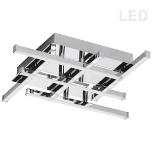 Dainolite Summit Flush Mount Light - 6-LED Light - 14-in x 3.2-in - Polished Chrome