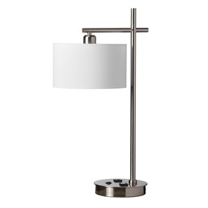 Dainolite Table Lamp - 1-Light - 26.5-in - Satin Chrome