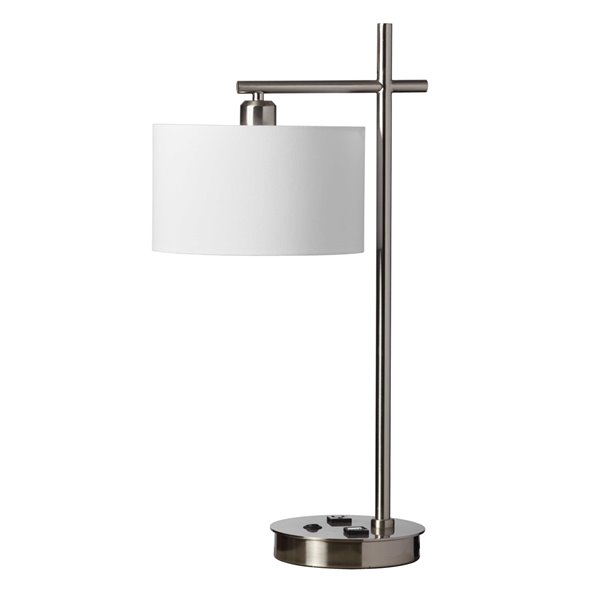 Lampe de table de Dainolite, 1 lumière, 26,5 po, chrome satiné