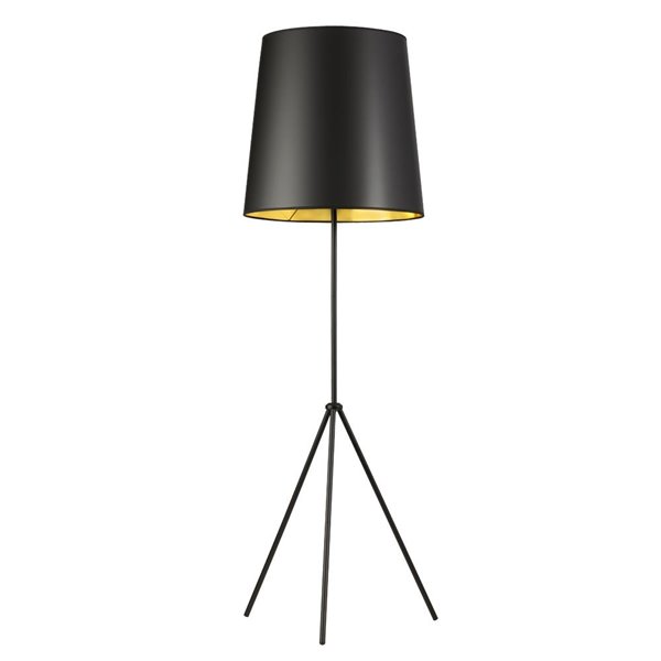 Dainolite Tripod Floor Lamp 1 Light, Black Drum Shade Tripod Floor Lamp
