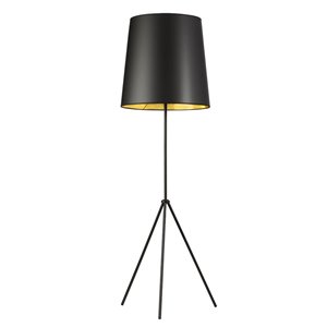 Dainolite Tripod Floor Lamp - 1-Light - 20-in - Matte Black