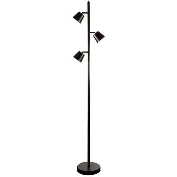 Dainolite Modern Floor Lamp 3 Light, Matte Black Modern Floor Lamp