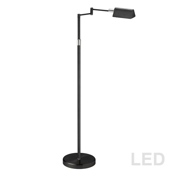 Dainolite  Floor Lamp - 1-Light - 50.25-in - Satin Black