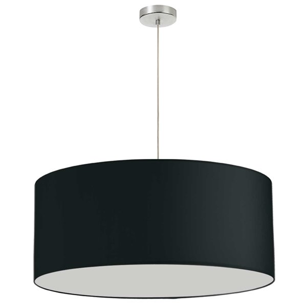 Luminaire suspendu Oversized Drum de Dainolite, 1 lumière, 28 po x 16.5 po, noir