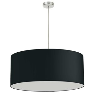 Luminaire suspendu Oversized Drum de Dainolite, 1 lumière, 28 po x 16.5 po, noir