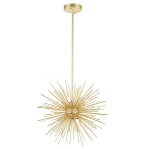 CWI Lighting Savannah 6 Light Chandelier - Gold Leaf Finish - 16-in