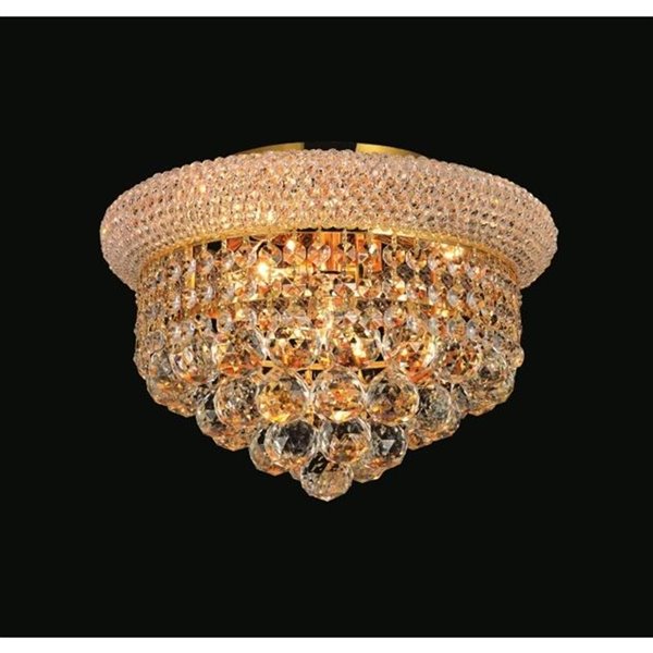 CWI Lighting Empire 3 Light  Flush Mount - Gold finish - 12-in x 12-in