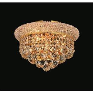 CWI Lighting Empire 3 Light  Flush Mount - Gold finish - 12-in x 12-in