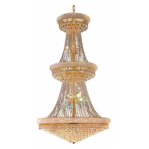 CWI Lighting Empire 32 Light Down Chandelier - Gold finish - 30-in