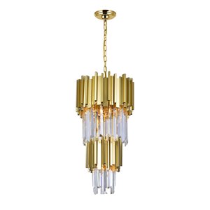 CWI Lighting Deco 4 Light Down Mini Chandelier - Medallion Gold Finish - 12-in