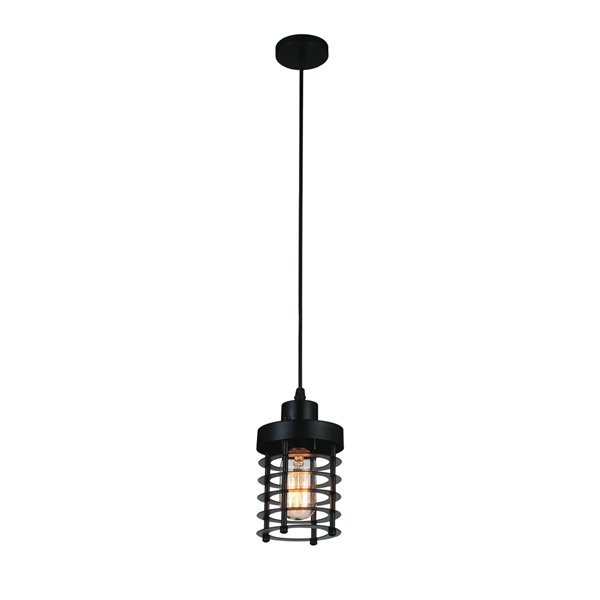 CWI Lighting Bray 1 Light Down Mini Pendant - Black finish - 4-in