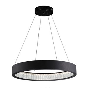 CWI Lighting Rosalina LED Chandelier - Matte Black Finish - 26-in