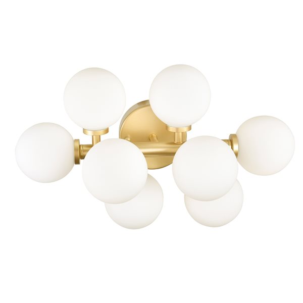 CWI Lighting Arya 8 Light Wall Sconce - Satin Gold finish - 8-in x 11-in x 18-in