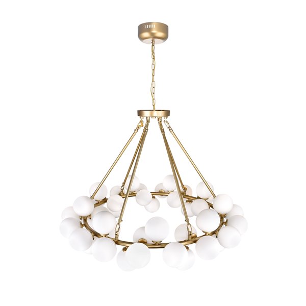 CWI Lighting Arya 45 Light Chandelier - Satin Gold finish - 39-in