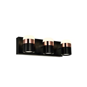 CWI Lighting Moxie LED Vanity Light - Black finish - 7-in x 5-in x 16-in