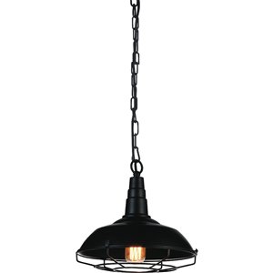 CWI Lighting Morgan 1 Light Down Mini Pendant - Black finish - 11-in