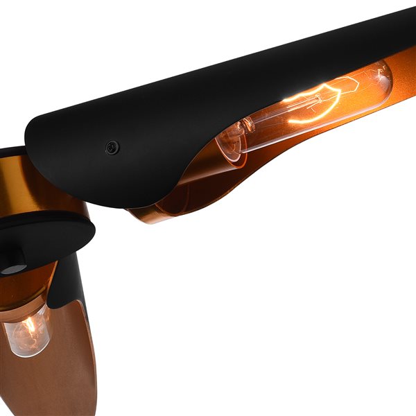 CWI Lighting Amar 3 Light  Chandelier - Matte Black finish - 39-in