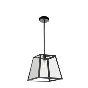 CWI Lighting Alyson 1 Light Down Mini Pendant - Black finish - 12-in