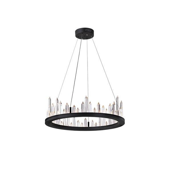 CWI Lighting Juliette LED Chandelier - Black Finish - 24-in