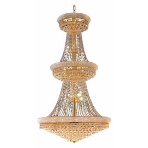 CWI Lighting Empire 38 Light Down Chandelier - Gold finish - 42-in