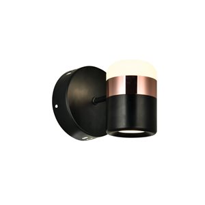 CWI Lighting Moxie LED Wall Light - Black finish - 7-in x 5-in x 5-in