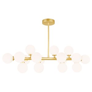 CWI Lighting Arya 16 Light Chandelier - Satin Gold finish - 12-in