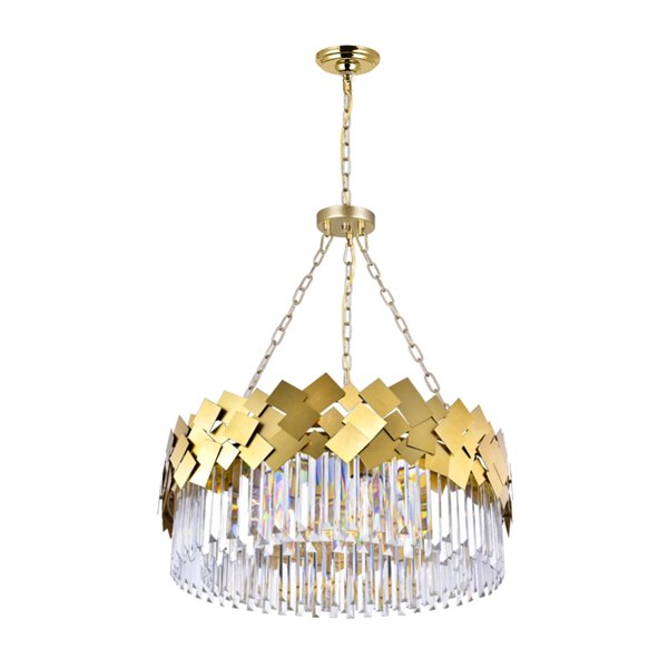 CWI Lighting Panache 8 Light Down Chandelier - Medallion Gold Finish - 32-in
