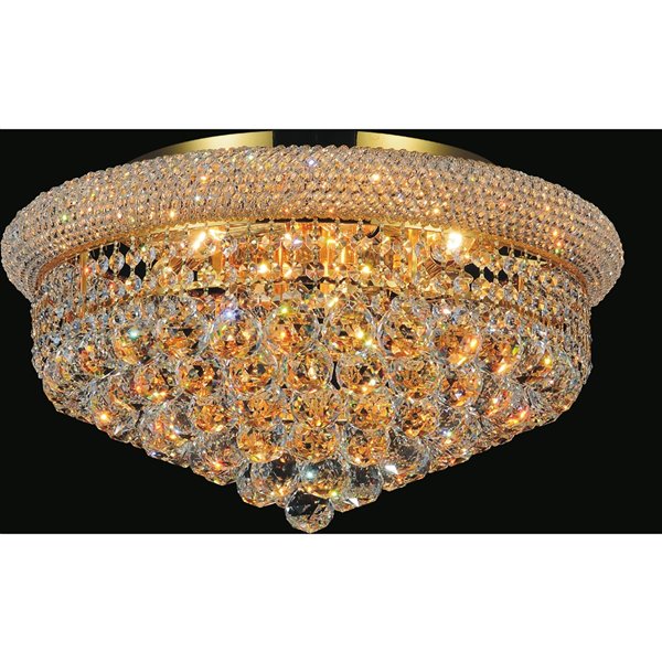 CWI Lighting Empire 13 Light  Flush Mount - Gold finish - 24-in x 24-in