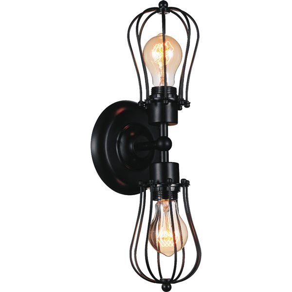 CWI Lighting Tomaso 2 Light Wall Sconce - Black finish - 5-in x 20-in x 6-in