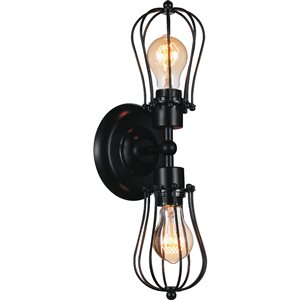 CWI Lighting Tomaso 2 Light Wall Sconce - Black finish - 5-in x 20-in x 6-in