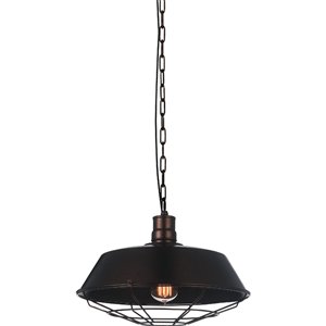 CWI Lighting Morgan 1 Light Down Mini Pendant - Black finish - 14-in