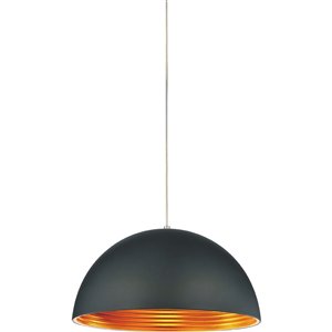 CWI Lighting Modest 1 Light Down Pendant - Black finish - 16-in