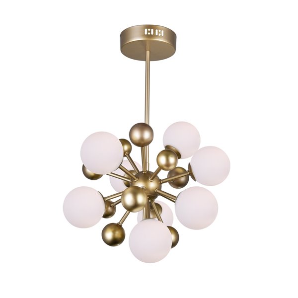 CWI Lighting Element 8 Light Chandelier - Sun Gold Finish - 16-in