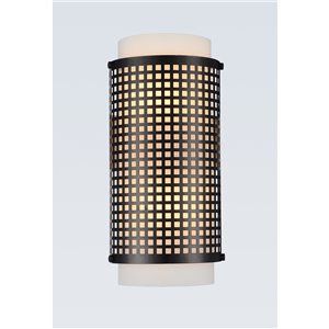 CWI Lighting Checkered 2 Light Wall Sconce - Black - 7-in x 15-in x 3,5-in