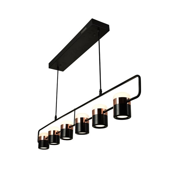 CWI Lighting Moxie LED Pool Table Light - Black Finish - 7-in x 45-in