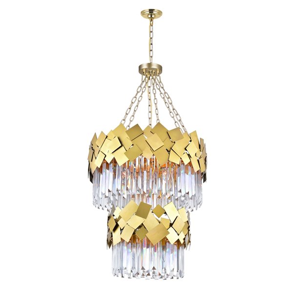 CWI Lighting Panache 10 Light Down Chandelier - Medallion Gold Finish - 24-in