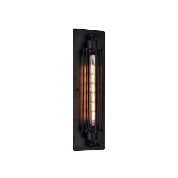 CWI Lighting Kiera 1 Light Wall Sconce - Black finish - 4-in x 19-in x 4-in