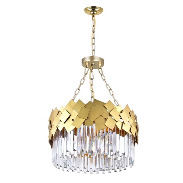 CWI Lighting Panache 6 Light Down Chandelier - Medallion Gold Finish - 24-in