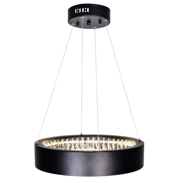 CWI Lighting Rosalina LED Chandelier - Matte Black Finish - 20-in