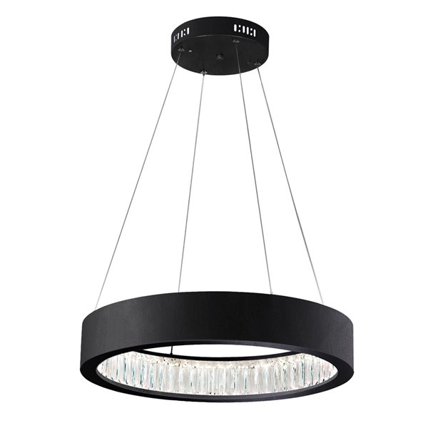 CWI Lighting Rosalina LED Chandelier - Matte Black Finish - 20-in