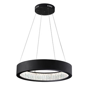 CWI Lighting Rosalina LED Chandelier - Matte Black Finish - 20-in