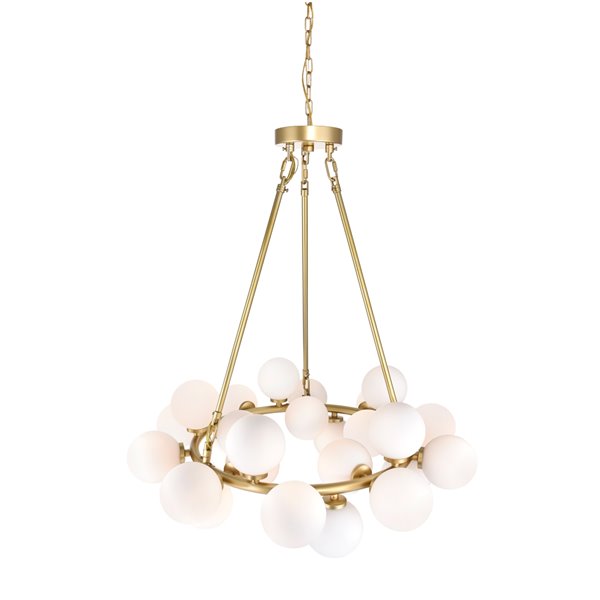 CWI Lighting Arya 25 Light Chandelier - Satin Gold finish - 26-in