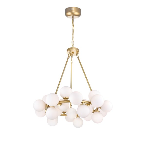 CWI Lighting Arya 25 Light Chandelier - Satin Gold finish - 26-in