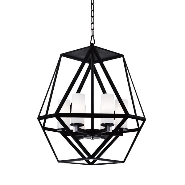 CWI Lighting Trenton 6 Light Candle Chandelier Black finish 22in