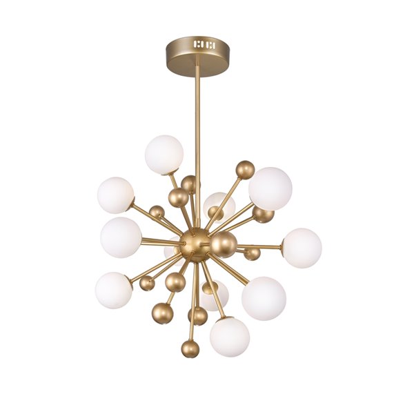 CWI Lighting Element 11 Light Chandelier - Sun Gold Finish - 24-in