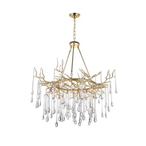 CWI Lighting Anita 43-In 12 Light Chandelier Gold Leaf Finish