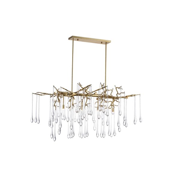 CWI Lighting Anita 10 Light Chandelier - Gold Leaf Finish - 47-in